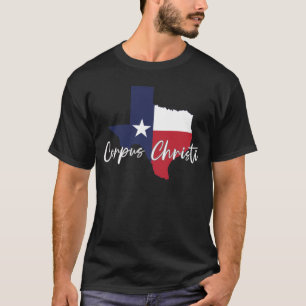 Corpus Christi, Texas Vlagkaart Heren Zwart T-shirt