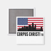 Corpus Christi TX Amerikaanse vlag Magneet (Voorkant / Achterkant)