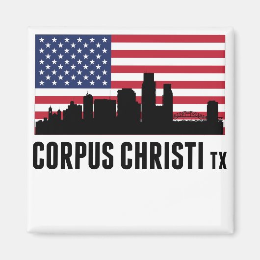 Corpus Christi TX Amerikaanse vlag Magneet (Voorkant)