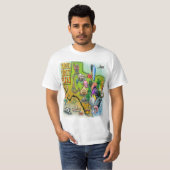 Corpus Christi Tx Cartoon Map T-shirt (Voorkant volledig)