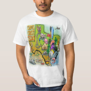 Corpus Christi Tx Cartoon Map T-shirt