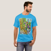 Corpus Christi Tx Cartoon Map T-shirt (Voorkant volledig)