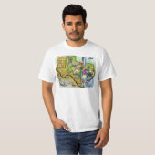 Corpus Christi Tx Cartoon Map T-shirt (Voorkant volledig)