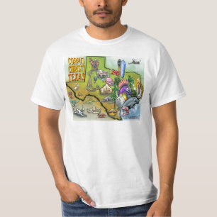 Corpus Christi Tx Cartoon Map T-shirt