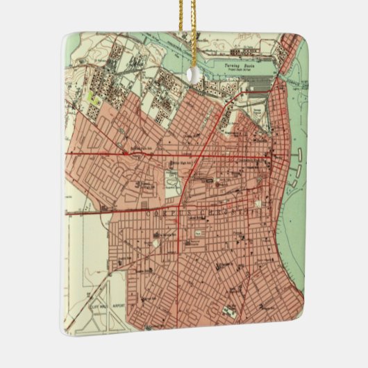 Corpus Christi TX Map 1951 Keramisch Ornament (Rechts)