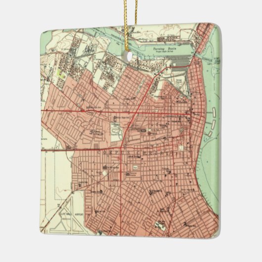 Corpus Christi TX Map 1951 Keramisch Ornament (Links)