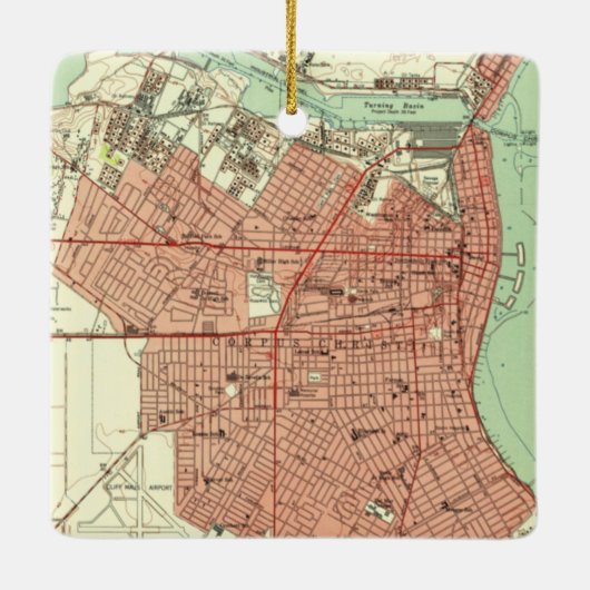 Corpus Christi TX Map 1951 Keramisch Ornament (Achterkant)
