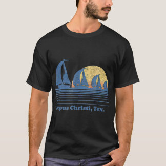 Corpus Christi X Sailboat 80 s Sunset T-shirt