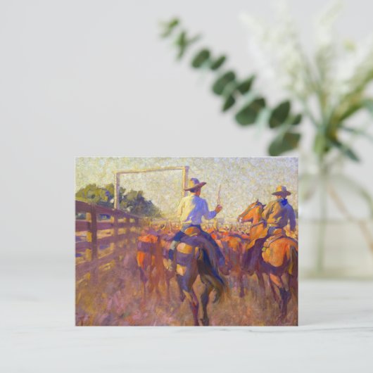 Corral Dust van Maynard Dixon Briefkaart (Staand voorkant)