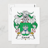 Corral Family Crest Briefkaart (Voorkant / Achterkant)