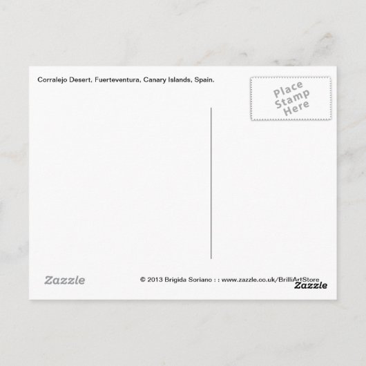 Corralejo Desert Road Briefkaart (Achterkant)