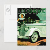 Corre La Licorne ~  Automobile Ad Briefkaart (Voorkant / Achterkant)