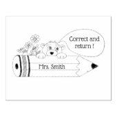 Correct en retour leraar rubber stempel (Afrduk)