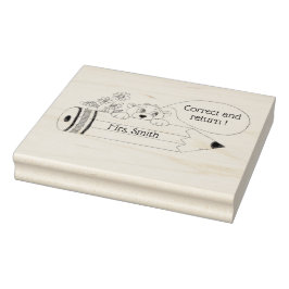 Correct en retour leraar rubber stempel
