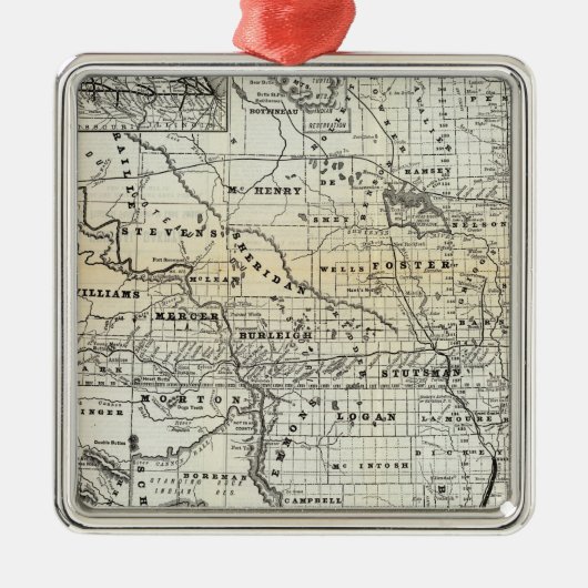 Correcte kaart van Dakota Metalen Ornament (Voorkant)