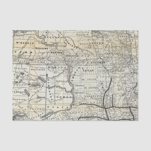 Correcte kaart van Dakota Tissuepapier (Voorkant)