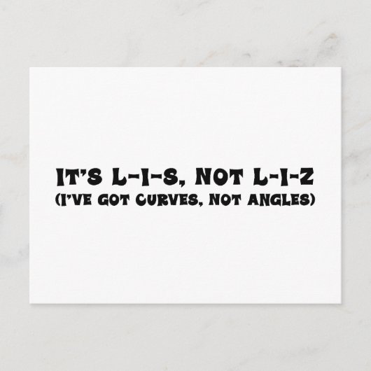 Correcte spelling van Lis Briefkaart (Voorkant)