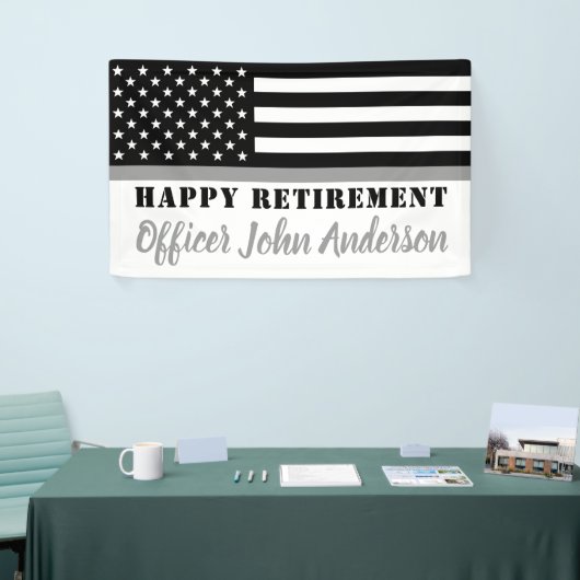Correcte thin line vlag Happy Retirement Spandoek (Beurs)