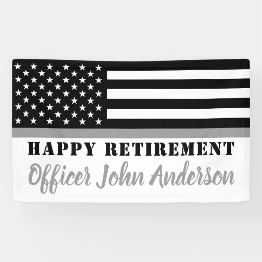 Correcte thin line vlag Happy Retirement Spandoek (Horizontaal)