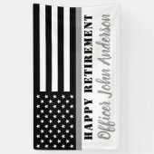Correcte thin line vlag Happy Retirement Spandoek (Verticaal)
