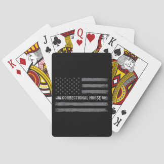 Correcte verpleegkundige Amerikaanse vlag gezondh Pokerkaarten
