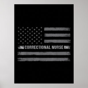 Correcte verpleegkundige Amerikaanse vlag gezondh Poster