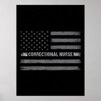 Correcte verpleegkundige Amerikaanse vlag gezondh Poster