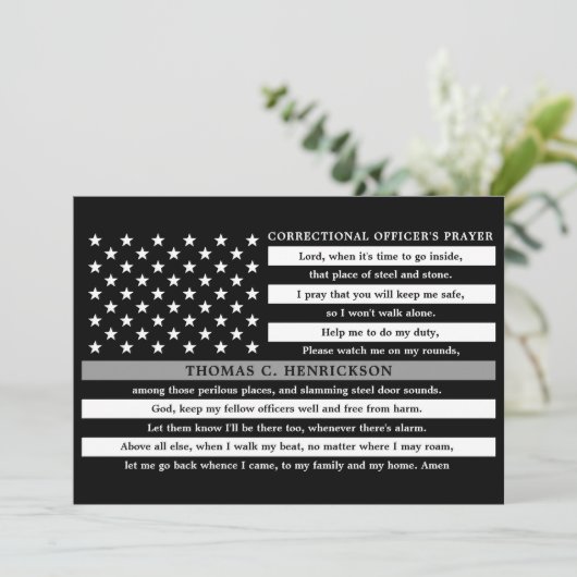 Correctie functionarissen bidden Dunne Grijze lijn Bedankkaart (Staand voorkant)