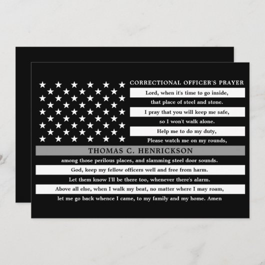 Correctie functionarissen bidden Dunne Grijze lijn Bedankkaart (Voorkant / Achterkant)