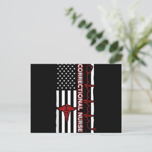 Correctie Nurse USA Vlag Nursing RN Feestdagenkaart (Staand voorkant)