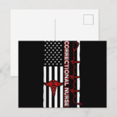 Correctie Nurse USA Vlag Nursing RN Feestdagenkaart (Voorkant / Achterkant)