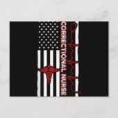 Correctie Nurse USA Vlag Nursing RN Feestdagenkaart (Voorkant)