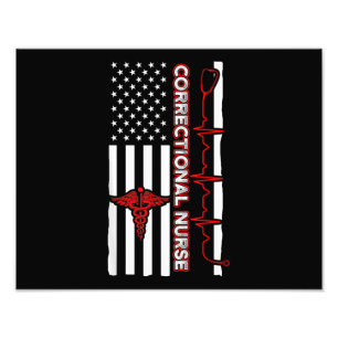 Correctie Nurse USA Vlag Nursing RN Foto Afdruk
