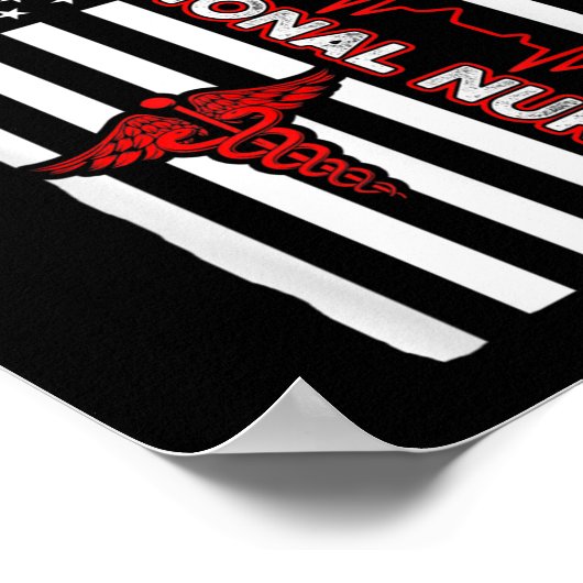 Correctie Nurse USA Vlag Nursing RN Poster (Hoek)