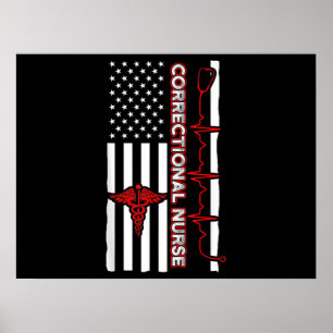 Correctie Nurse USA Vlag Nursing RN Poster