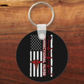 Correctie Nurse USA Vlag Nursing RN Sleutelhanger (Voorkant)