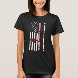 Correctie Nurse USA Vlag Nursing RN T-shirt