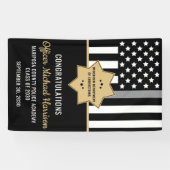 Correctiebeambte Afstuderen Thin Silver Line Spandoek (Horizontaal)