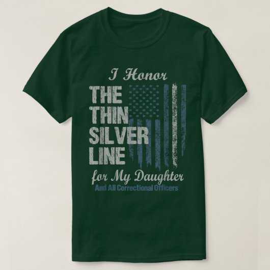 Correctiebeambte Dochter - Thin Silver Line C T-shirt (Design voorkant)