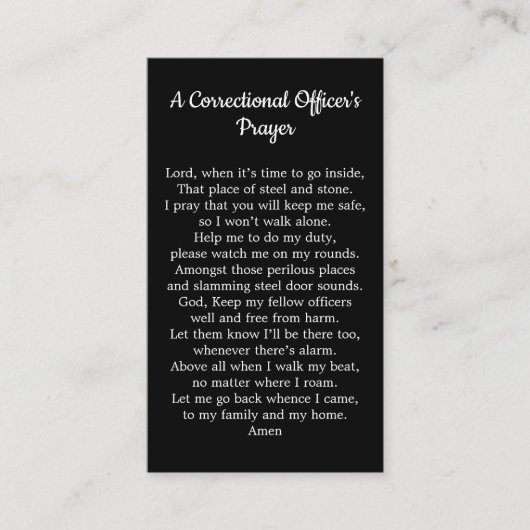 Correctiebeambte in de Thin Grey Line Visitekaartje (Voorkant)