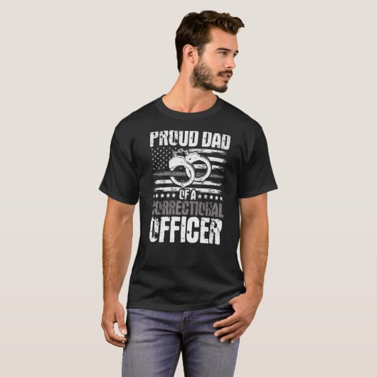 Correctiebeambte Papa Thin Silver Line Pr T-shirt (Voorkant volledig)