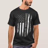  correctiecommandant met Amerikaanse vlag T-shirt (Voorkant)