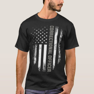 correctiecommandant met Amerikaanse vlag T-shirt