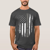  correctiecommandant met Amerikaanse vlag T-shirt (Voorkant)