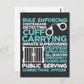 Correctiecoördinator Politie Man Taakwetshandhavin Briefkaart (Voorkant / Achterkant)