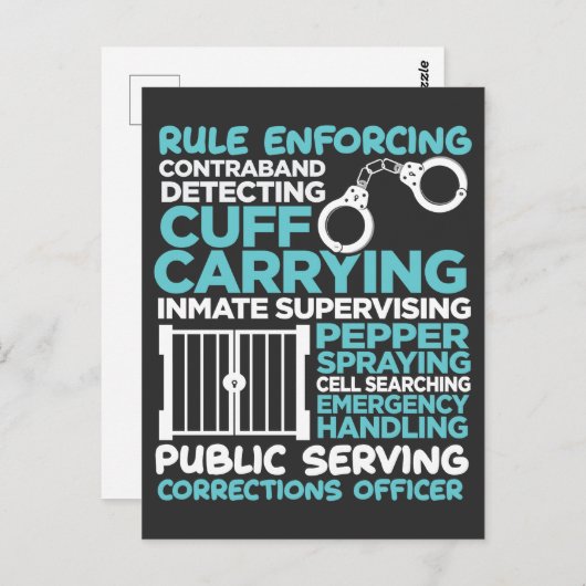 Correctiecoördinator Politie Man Taakwetshandhavin Briefkaart (Voorkant / Achterkant)