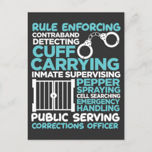 Correctiecoördinator Politie Man Taakwetshandhavin Briefkaart