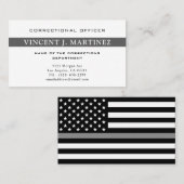 Correctiecoördinator Thin Silver Line Flag Visitekaartje (Voorkant / Achterkant)