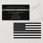 Correctiecoördinator Thin Silver Line Flag Visitekaartje (Voorkant / Achterkant)