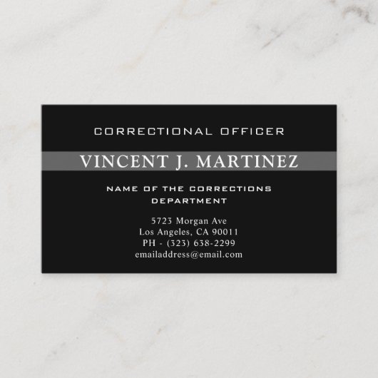 Correctiecoördinator Thin Silver Line Flag Visitekaartje (Voorkant)